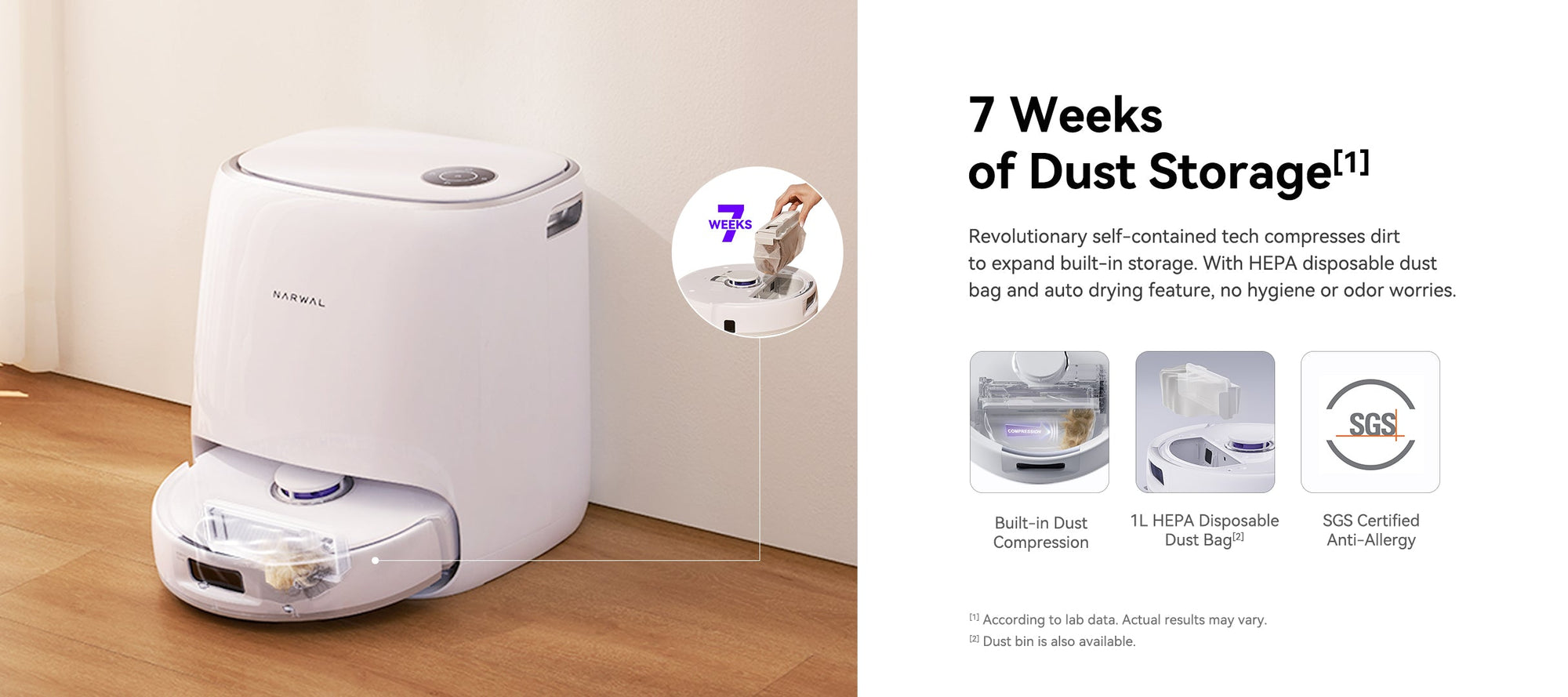 7-week storage Robot Vacuum Dust Bag