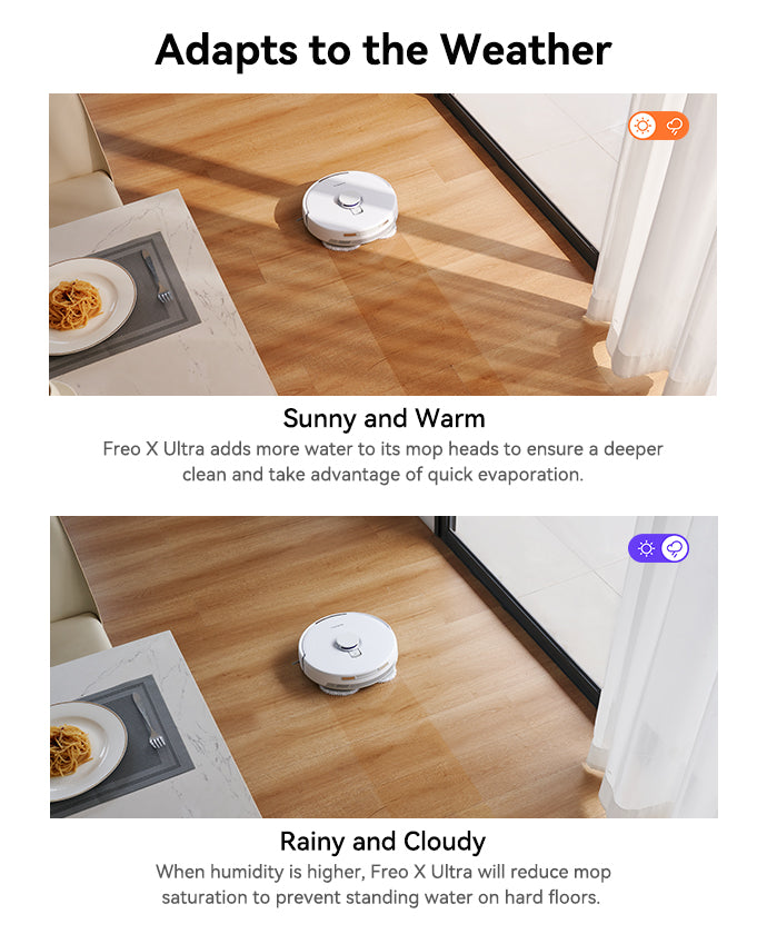 adjust water to mop according to weather