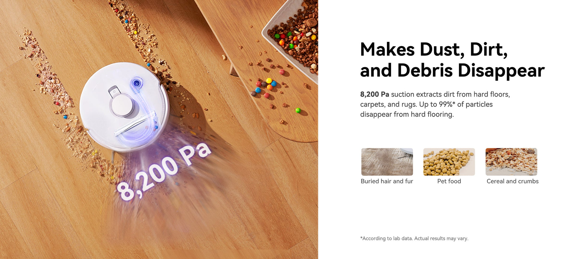 8200 Pa strong Suction Power